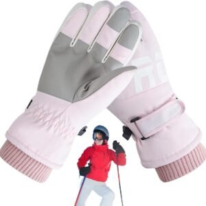 Warme Winterhandschoenen - Ski Handschoenen Fietshandschoenen - Buitenactiviteiten Bescherming - Waterdicht Touchscreen Compatibel - 31 x 12.5 cm - Wit