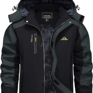 Warme en waterdichte snowboardjas voor heren - ademende softshell ski-jack met fleece en capuchon