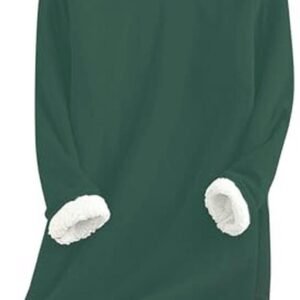 Warme fleece wintertrui voor dames - Gevoerde sherpa trui met ronde hals