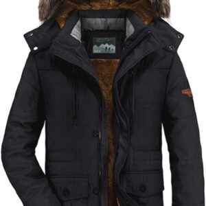 Warme winterjas voor heren - Gevoerde parka met afneembare bontcapuchon