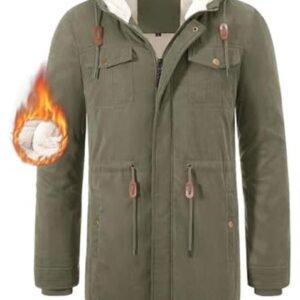 Warme winterjas voor heren met capuchon en fleecevoering - winddicht en casual