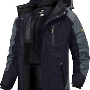 Waterdicht Ski-jack Heren - Winddicht Winterjack met Fleece Voering en Capuchon