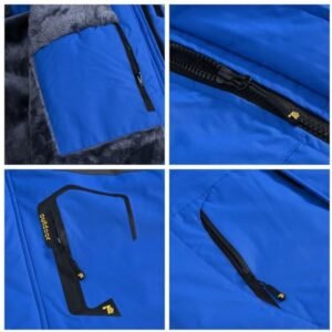 Waterdicht Ski-jack voor Heren met Afneembare Capuchon - Warm en Functioneel Outdoor Jack in Blauw