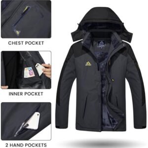 Waterdicht Winddicht Heren Winterjack met Fleece Voering en Capuchon