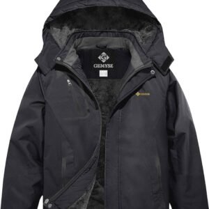 Waterdicht en Winddicht Ski-Jack voor Jongens met Fleece Voering en Afneembare Capuchon