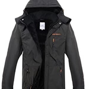 Waterdichte Ademend Ski-sneeuwjas voor Heren met Fleece Voering en Afneembare Capuchon