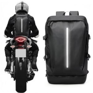 Waterdichte Motorrugzak voor Dames en Heren - Grote Reisrugzak met Schoenenvak - Lichtgewicht Zwart