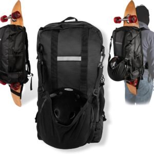 Waterdichte Skateboard Rugzak voor Longboard en Kruis - Extra Groot Reistas met Vakken voor Laptop & Helm