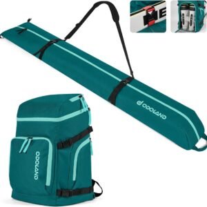 Waterdichte Skitas en Skischoen Rugzak Set voor Ski's tot 200 cm - Dubbele Transporttas