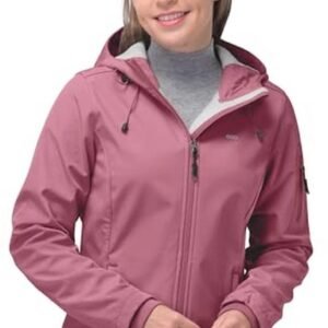 Waterdichte en ademende softshelljas voor dames - warme winterjas met capuchon
