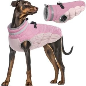 Waterdichte fleece hondenjas voor koud weer met verstelbare pasvorm voor kleine en middelgrote honden