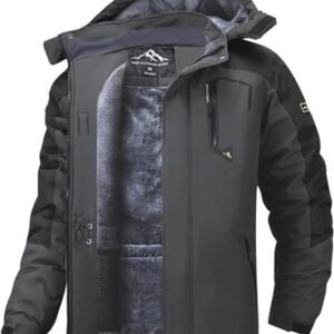Waterdichte winterjas heren - Winddicht en warme ski-fleece outdoorjas met capuchon