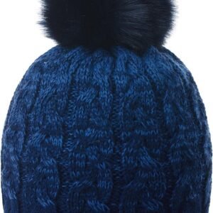 Winter Beanie voor Dames en Heren - Gebreide Muts met Fleece en Pompon voor Ski en Fashion