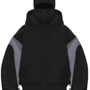 Winter Hoodie voor Mannen met Balaclava - Dikke, Winddichte Sweater met Rits en Zakken