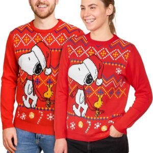 Winter Jumper - Gebreide Trui Sweatshirt - Gezellige Winterdagen - Opvallend Motief - Unisex Pasvorm - Rood