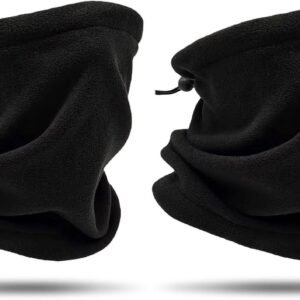 Winter Nekwarmer - Multifunctionele Bandana - Outdoor Sport - Winddicht Ademend - 32cm x 26cm - Zwart Grijs