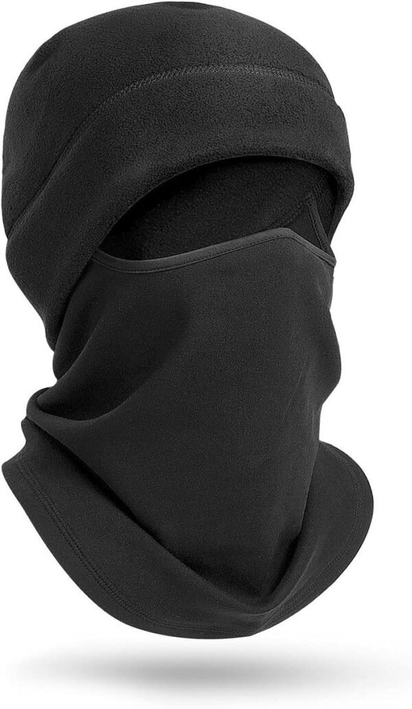 Winter bivakmuts voor dames en heren - Gezichtskap balaclava van zacht en warm fleece - Ideaal voor wielersport en skiën - Zwart - One size