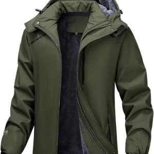 Winterjas voor heren - Warme fleece gevoerde softshelljas met afneembare capuchon
