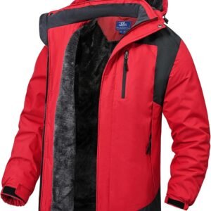 Winterjas voor heren - waterdicht en winddicht fleecejack met afneembare capuchon