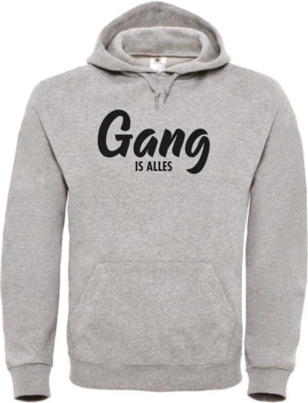 Wintersport hoodie grijs L - Gang is alles - zwart - soBAD. | Foute apres ski outfit | kleding | verkleedkleren | wintersporttruien | wintersport dames en heren