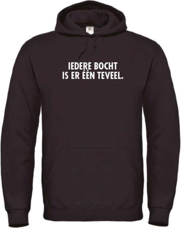 Wintersport hoodie zwart XL - Iedere bocht is er één teveel - soBAD. | Foute apres ski outfit | kleding | verkleedkleren | wintersporttruien | wintersport dames en heren