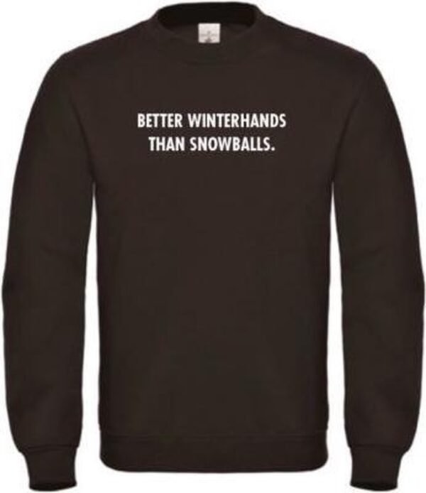 Wintersport sweater zwart XXL - Better winterhands than snowballs - wit - soBAD. | Foute apres ski outfit | kleding | verkleedkleren | wintersporttruien | wintersport dames en heren