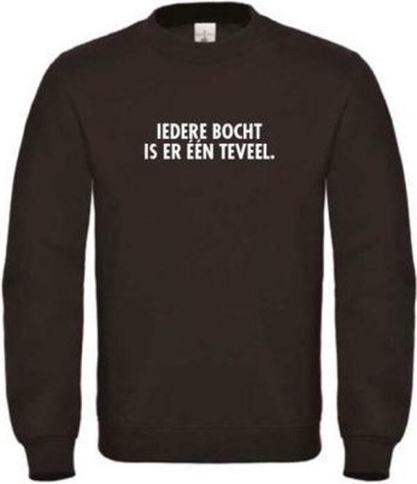 Wintersport sweater zwart XXL - Iedere bocht is er één teveel - soBAD. | Foute apres ski outfit | kleding | verkleedkleren | wintersporttruien | wintersport dames en heren