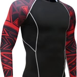 WoYoW® - Mannen Fleece Ski Thermisch T-shirt - Compressie - Winter Warm Kompres Lange Mouwen Top - Warmte - M - Rood
