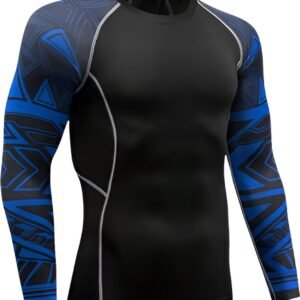 WoYoW® - Mannen Fleece Ski Thermisch T-shirt - Compressie - Winter Warm Kompres Lange Mouwen Top - Warmte - XS - Blauw