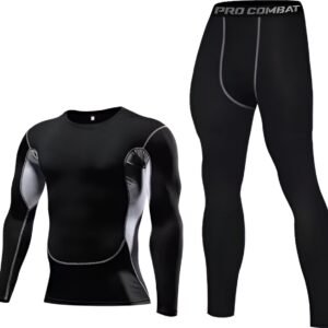 WoYoW® - Winter Thermokleding Mannen - Lange Johns Base Layer - Warmte-Isolerend - Sport Fitness Leggings - Zwart - Maat XXXL(90-100kg)
