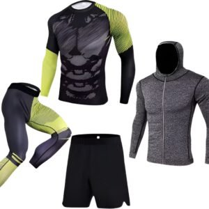 WoYoW® - Winter Thermokleding Set Mannen - 3D Print Sparta - Warm Base Layer - Compressie - Lange Mouwen - Maat XXL - Grijs/Zwart