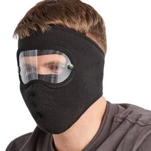 Ynkkvre - Thermisch Gezichtsmasker Winter - Winter warme gripfleece winddicht hd bril winddicht hd bril en anti-fog masker met afneembare oogbescherming - Balaclava voor Fietsen, Skiën en Motor