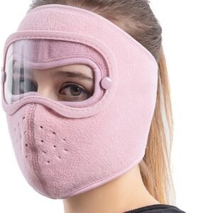 Ynkkvre - Thermisch Gezichtsmasker Winter - Winter warme gripfleece winddicht hd bril winddicht hd bril en anti-fog masker met afneembare oogbescherming - Balaclava voor Fietsen, Skiën en Motor